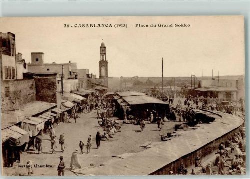 Casablanca 1919 Place du Grand Sokko, Marktszene AK