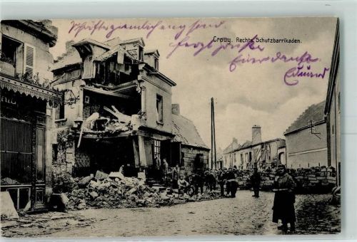 02880 Crouy 1915 - Feldpost WK I zerstörte Gebäude