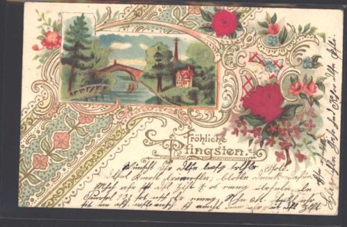 1902 Prägedruck Vergissmeinnicht AK