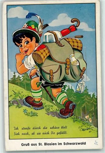 St. Blasien 1960 Rucksack Leporello AK