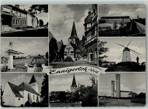 Ennigerloh Rückseite mit Abschürfungen und Kleberesten Windmühle Kirche