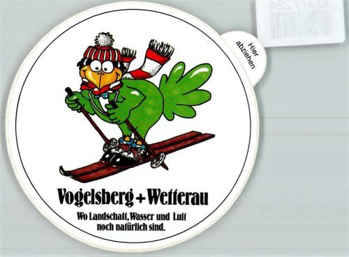 Lautertal Aufkleber Vogel mit Ski Wetterau