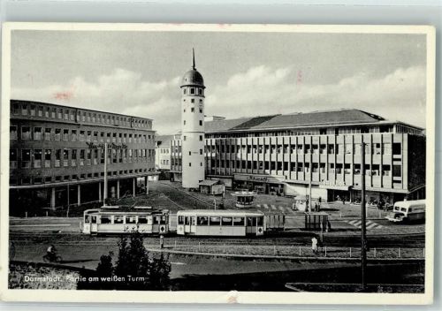 Darmstadt Straßenbahn Kiosk Turm