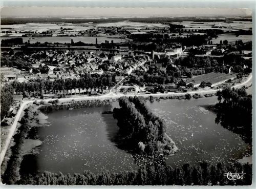 Saint-Jean-de-Losne Fliegeraufnahme sur la Gare d'Eau et panorama sur St-Jean-de-Losne