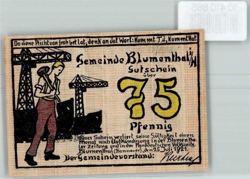Blumenthal Notgeld Werftarbeiter