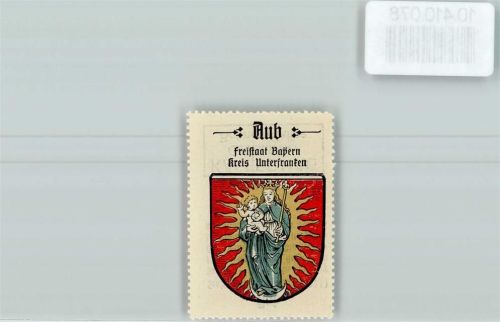 Aub Vignette Wappen Kaffee Hag ca 1920-1940 Madonnenfigur Kind