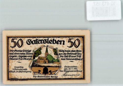 Gatersleben Notgeld Glocke