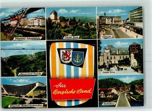 Wuppertal Wappen Das bergische Land Leporello AK