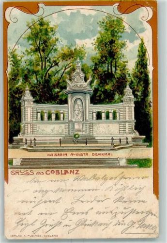 Koblenz 1901 Kaiserin Augusta Denkmal