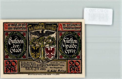 Fürstenwalde Notgeld Verleihung des Stadtrechtes