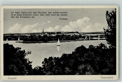 15755 O1612 Teupitz - Teupitzer See Segelboote Zitat v. Fontane