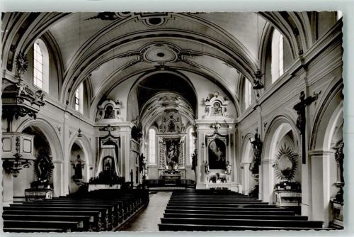 86842 W8939 Türkheim , Wertach - Pfarrkirche Innenansicht Altar und Kanzel