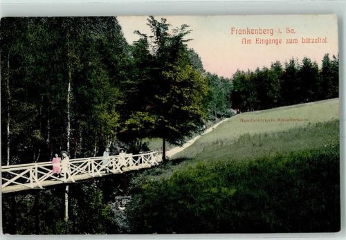 Frankenberg 1908 Gützeltal Brücke Kinder