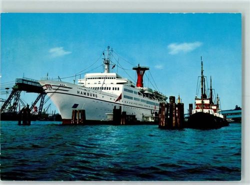 Hamburg 1971 Schiff "Hamburg" an der Überseebrücke AK