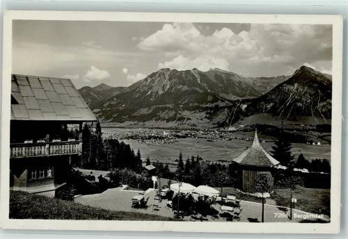 Oberstdorf Gasthaus Bergkristell Gartenwirtschaft Gasthausstempel