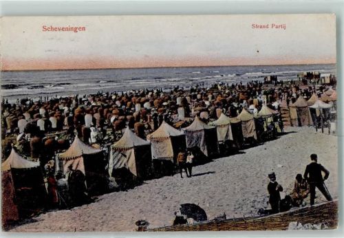 Scheveningen 1909 Strandzelte Umkleidewagen