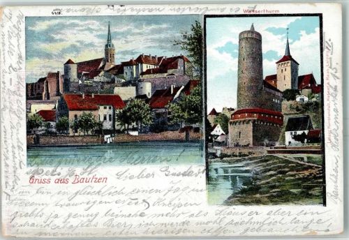Bautzen 1901 Wasserturm Stadtansicht