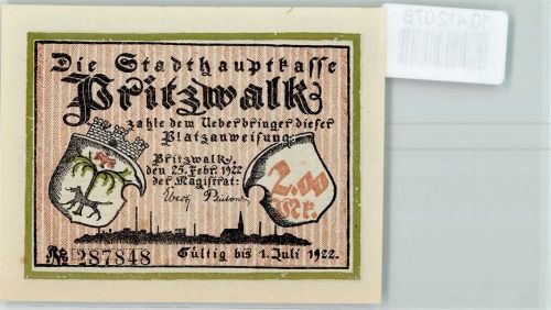 Pritzwalk Notgeld Gerichtssaal