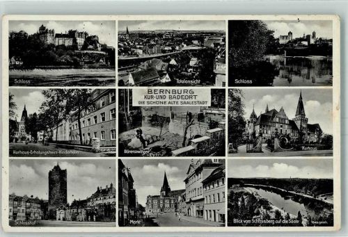 Bernburg Schloß Erholungsheim-Kinderheim Bärenzwinger Schloßhof Markt