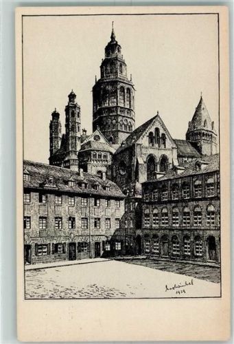 Mainz Dom nach einer Zeichnung von Karl Winkel