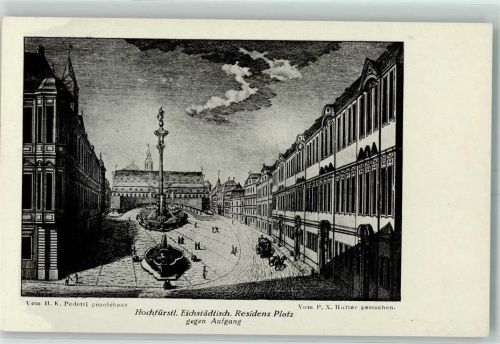 Eichstätt Hochfürstl. Eichstädtsich. Residenz Platz gegen Aufgang sign. H. K. Pedetti