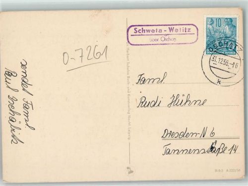 Wetitz Landpoststempel über Oschatz