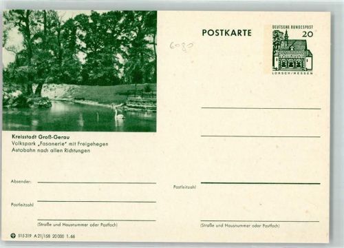Groß-Gerau Ganzsache Volkspark Fasanerie