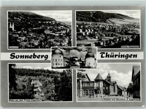 96515 O6400 Sonneberg , Thür - Sternwarte Postamt u. Oberschule in Köppelsdorf
