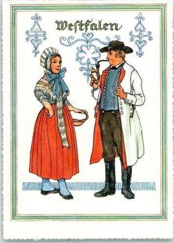 Trachten Serie der Köllnflockenwerke Westfalen sign. Prof. Wilhelm Petersen AK Lebensmittel