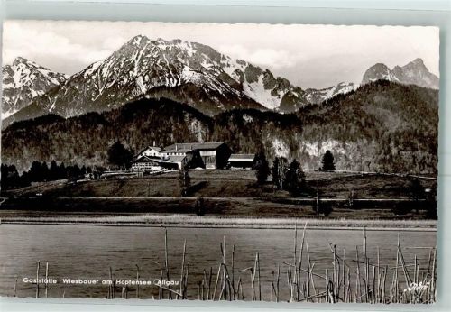 Füssen Gasthaus und Pension Wiesbauer m. Roßberg und Aggenstein am Hopfensee Bes. Gregor Köpf