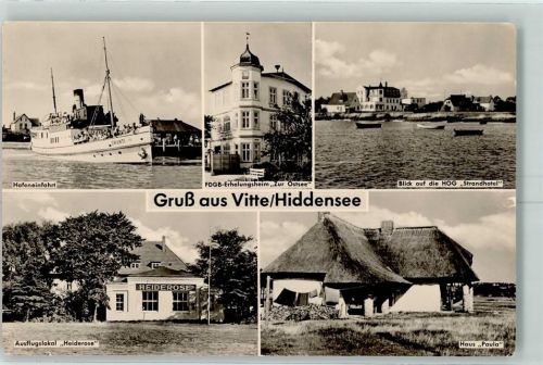 Vitte Dampfer Swanti FDGB Erholungsheim Zur Ostsee Gasthaus Heiderose Haus Paula