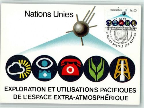 Genève 1982 Exploration Et Utilisations Pacifiques De L`Espace extra-Atmosherique - 1982 Sonderstempel - Entwurf George Hamori
