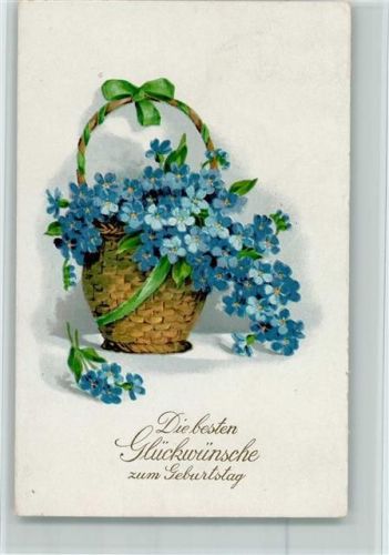 1928 Geburtstag - Blumenkorb , gute Erhaltung