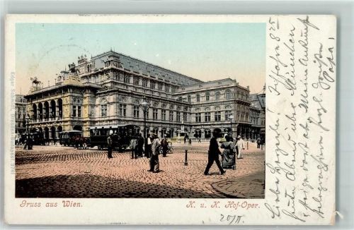 Wien 1901 k.k. Hofoper Pferdestraßenbahn