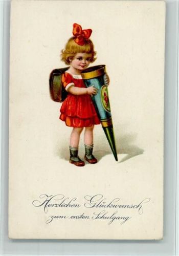 Verlag EAS 5125 Mädchen mit Schultüte , gute Erhaltung
