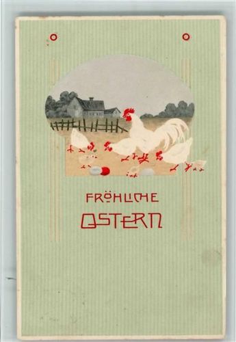 Verlag Erika 3607 Weiße Hühner mit Eiern AK Osterei 1907 Prägedruck