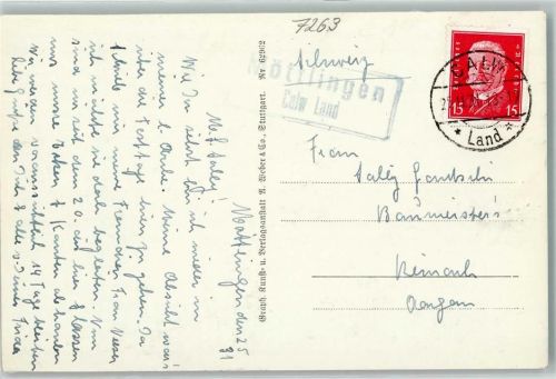 75378 W7263 Möttlingen , Württ - Landpoststempel Monbachtal bei Bad Liebenzell Kurhaus und Jugenderholungsheim
