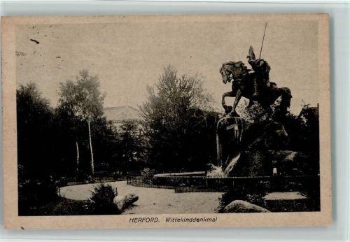 Herford 1921 Wittekinddenkmal AK Brunnen