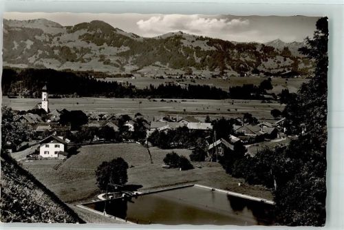 Altstädten Schwimmbad und Blick auf Hörnerkette