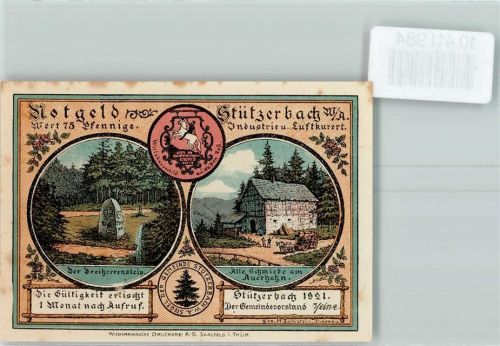 Stützerbach Notgeld Dreiherrenstein Alte Schmiede