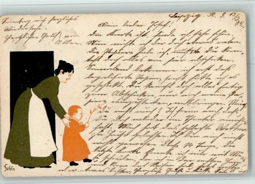 1902 sign Schön - Mutter und Kind