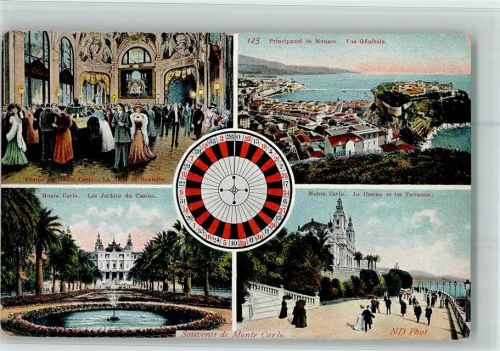 Monte Carlo - Casino, Roulette, Panorama 1915 AK