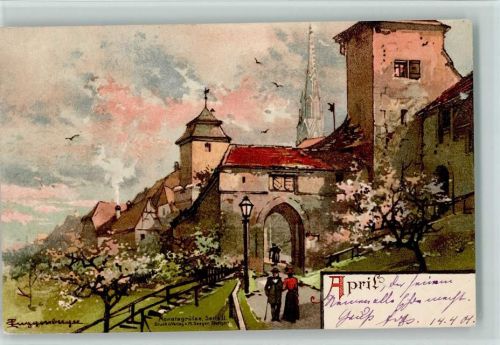 April - Monatsgrüße Serie II - Verlag Seeger , gute Erhaltung AK