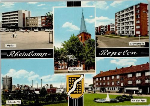 Rheinkamp Markt Schacht VI Evangel. Kirche Stormstraße An der Post Springbrunnen Wappen Mehrfachaufnahme