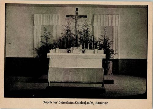 Karlsruhe Kapelle des Internierten Krankenhauses - Altar - Rückseite: Gebet für die Angehörigen