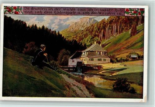 VDA Volksliederkarten Nr. 68 Mühle Wandern AK