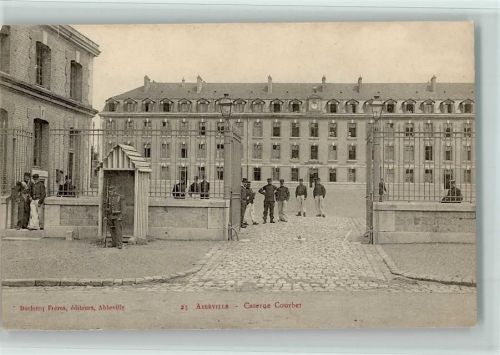 Abbeville Caserne Courbet, Wachtposten, Soldaten ca 1906