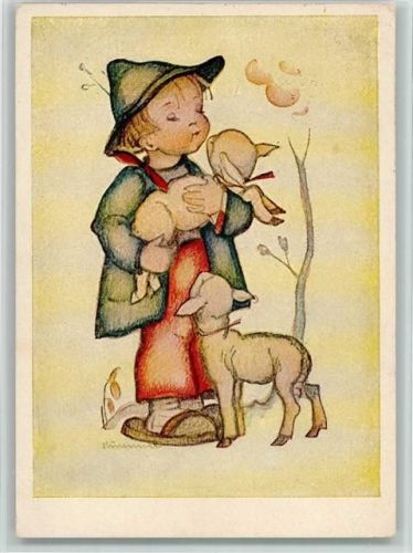 1953 Nr. 204 Bub mit Schäflein aus dem Hummel-Buch