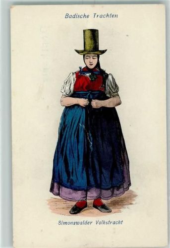 79263 W7809 Simonswald Gebrauchsspuren Simonswalder Volkstracht Frau