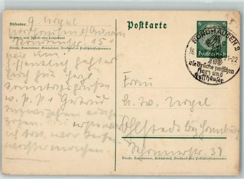 Nordhausen Ganzsache Werbestempel